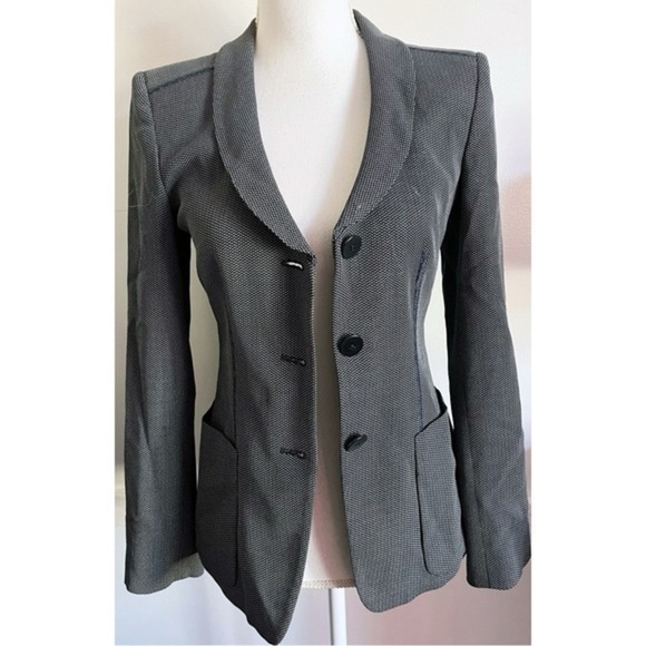 Armani Collezioni • Dark Navy Patterned Wool Blazer - Picture 1 of 7